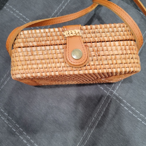 Square Rattan Boho Handbag - Picture 5 of 5